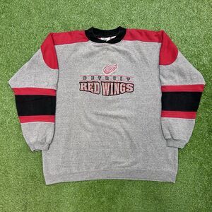 Vintage Detroit Red Wings Sweatshirt Men Size XL Hockey NHL 90s Embroidered
